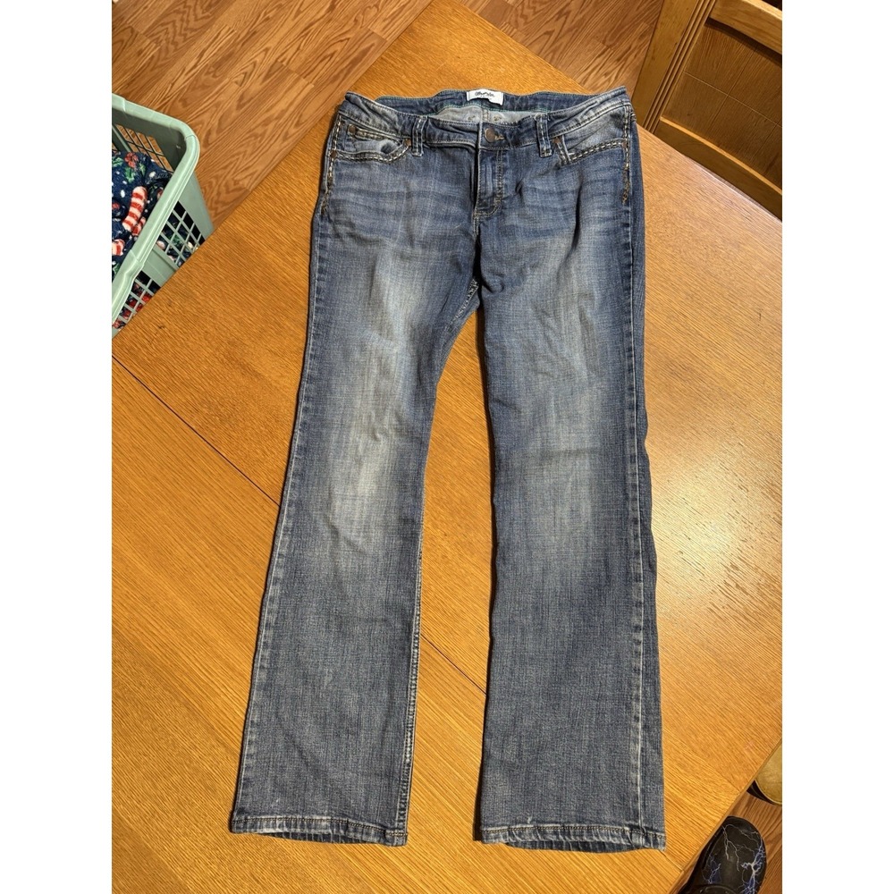 Wrangler Retro Jeans Womens 11x32 Bootcut Stretch Blue Denim Embroidered W
